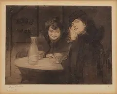 Edgar Chahine, les Gigolettes, Etching