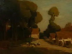 William S. Robinson, Village in Picardy, Oil on Canvas