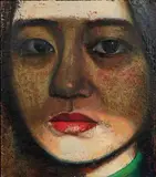 Portrait of Mirai Yasuyama I by Susan Moore, Oil on Panel, offered Feb 2026