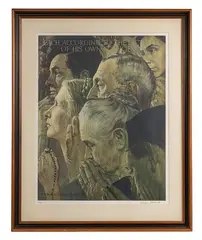 Norman Rockwell, Freedom of Worship, Lithograph