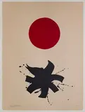 Adolph Gottlieb, Black Splash under Red Sphere, Serigraph