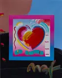 Peter Max, Heart on Blends, Mixed Media on Paper