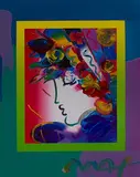 Peter Max, Blushing Beauty on Blends, Mixed Media on Paper
