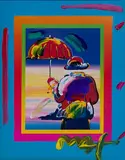 Peter Max, Umbrella Man on Blend, Mixed Media on Paper