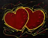 Michael Godard, Heart of Hopes on Black, Acrylic on Canvas