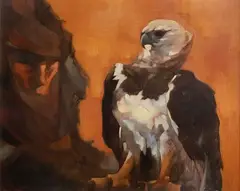 Charles Bragg, The Falconer, Oil on Canvas