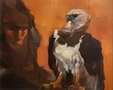 Charles Bragg, The Falconer, Oil on Canvas