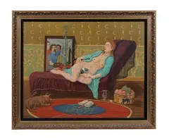 Woman on Chaise by G. T. Tisori, Oil on Canvas, offered Jun 2026