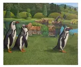 Tom Palmore, 3 Penguins, Oil on Canvas