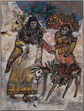 Théo Tobiasse, Agar et Ismael chasses par Abraham, Lithograph