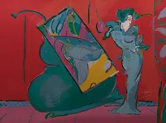 Lady in Red by Peter Max, Serigraph, offered Jul 2026