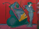 Peter Max, Lady in Red, Serigraph