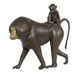 Loet Vanderveen, Parcel Gilt, Bronze Monkey Sculpture