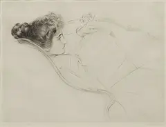 Paul César Helleu, Liseuse Au Profil Grec, Drypoint Etching