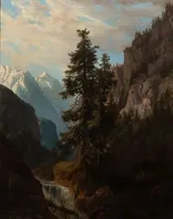 Arnold Jenny, Alpine Landscape, Oil on Canvas