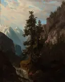 Arnold Jenny, Alpine Landscape, Oil on Canvas