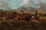 William Maughan, The Robe Hunters, Oil on Canvas