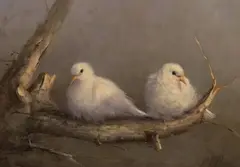 André Balyon, The Young Doves, Oil on Canvas