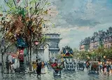 Antoine Blanchard, Arc de Triomphe, Paris, Oil on Canvas