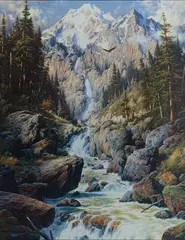 Larry Dyke, Majestic Cascade, Lithograph