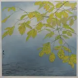Autumn Leaves IV by Kit-Keng Kan, Ink and Watercolor on Rice Paper, offered Sep 2026