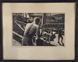 Fishing Smacks by Glenn C. Nelson, Woodblock Print, offered Aug 2026