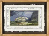 American Clipper in Turbulent Seas by Mellie Cooper, Mixed Media Hand Cast Paper Painting, offered Aug 2026