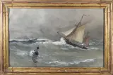 Seascape with Schooner by Johannes M. Lion, Watercolor on Paper, offered Aug 2026