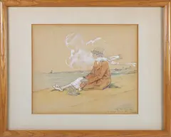 Tony Sarg, Mrs. James Ward, 1925, Pencil and Gouache Portrait of
