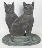 Cast Iron Figural Seated Cats Art Statue by Scarce Stephen Huneck, Sculpture, offered Aug 2026