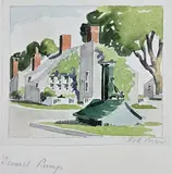 Sconset Pump by Scarce Doris and Richard Beer, Watercolor on Paper, offered Aug 2026