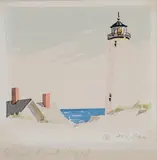 Great Point Light by Scarce Doris and Richard Beer, Watercolor on Paper, offered Aug 2026