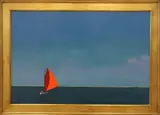 Robert Stark Jr., Nantucket Red Sailboat Shimmo, circa 1988, Oil on Linen