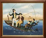 Ralph Cahoon Jr, A Fine Catch, Oil on Masonite