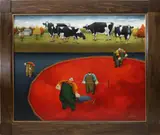 Lowell Herrero, Cranberry Harvest, Acrylic on Canvas