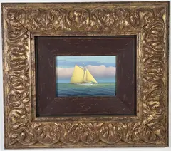 George Nemethy, Racing Sloop, Oil on Board