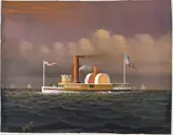 George Nemethy, American Paddle Wheeler, Oil on Board