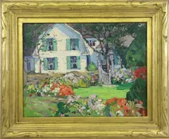 Frank Swift Chase, An Island Garden, Oil on Panel