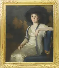 Portrait of Sarah ‘Daisey’ Bradstreet Dewey by Frank Weston Benson, circa 1913, Oil on Canvas, offered Aug 2026