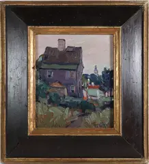 Anne Ramsdell Congdon, Town Clock, Oil on Panel