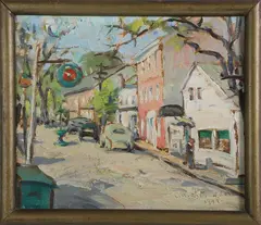 Anne Ramsdell Congdon, Main Street Nantucket, 1941, 1941, Oil on Artist Board