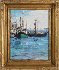Anne Ramsdell Congdon, End of Wharf, Nantucket, Oil on Panel