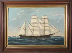 William Pierce Stubbs, Bark Haydn Brown Of Boston Leaving Boston Light August 1876, 1876, Oil on Canvas