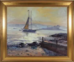 Portrait of a Schooner by Robert Charles Gruppe, Oil on Canvas, offered Aug 2025