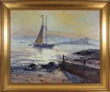 Robert Charles Gruppe, Portrait of a Schooner, Oil on Canvas