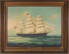 China Trade, Portrait of the Ship Golden State, Oil on Canvas