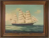 China Trade, Portrait of the Ship Golden State, Oil on Canvas