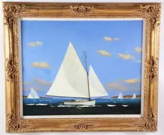 Vernon Broe, Sailing Day, Oil on Artist Board