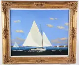 Vernon Broe, Sailing Day, Oil on Artist Board