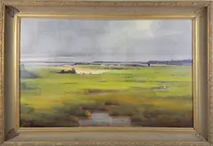 Peter Layne Arguimbau, Polpis Harbor, Oil on Canvas